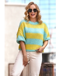 Dryžuotas megztinis, geltona/žalia
